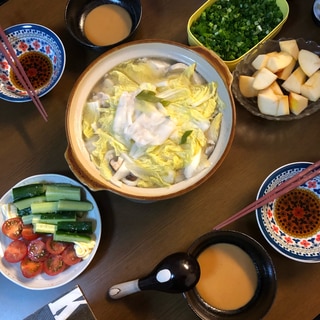 肉　魚　野菜　うどん　全部入れ鍋☆